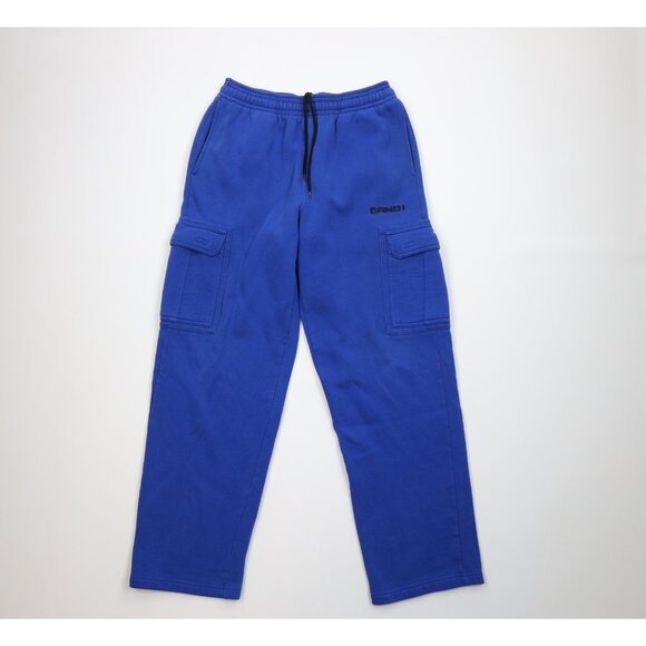Vintage Y2K And1 And One Basketball Mens M Faded Heavy Wide Leg Cargo Sweatpants - Picture 1 of 13
